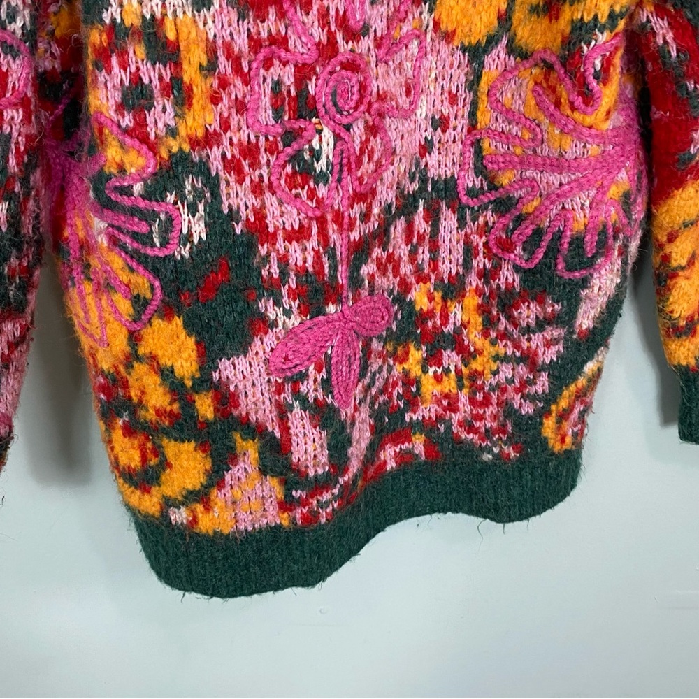 Free People Alexis Floral Cardigan Oversized Small - Picture 10 of 15